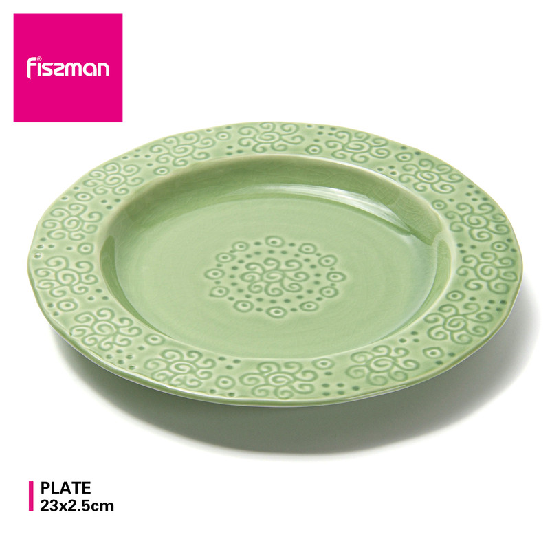 Fissman Plate 23x23x2.5cm Green Crackle (Ceramic)