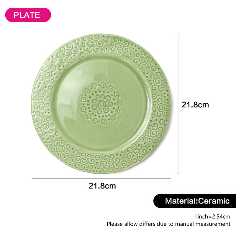 Fissman Plate 21.8x21.8x1.8cm Green Crackle (Ceramic)