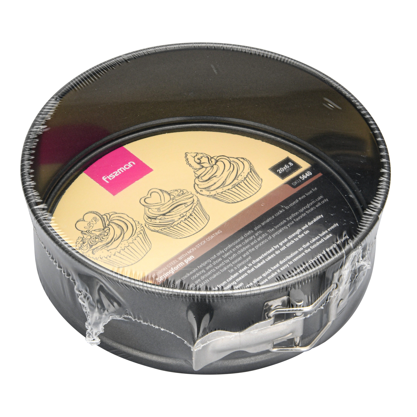 Fissman Springform Pan 20x6.8cm Dark-Grey (Carbon Steel With Non-Stick Coating)