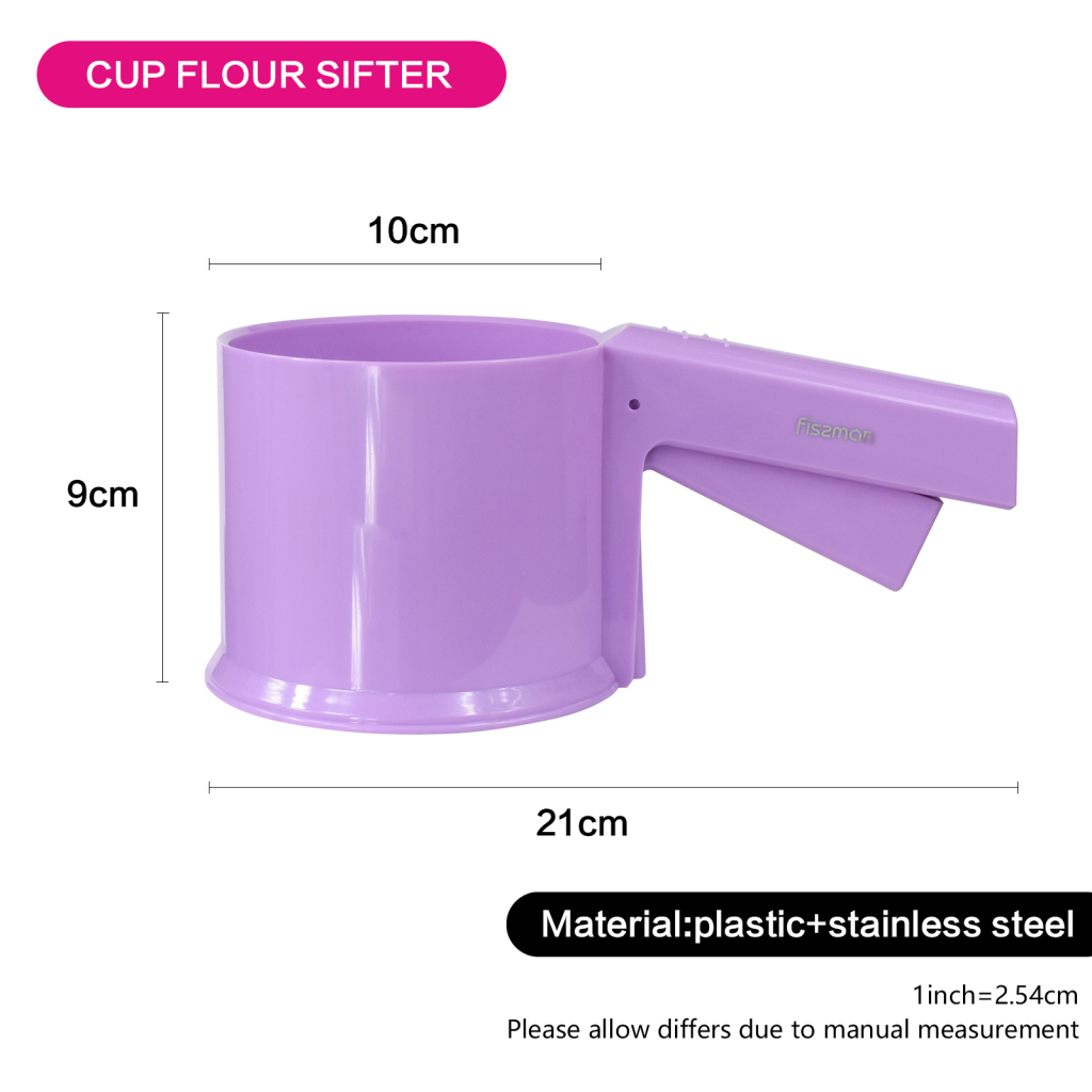 Fissman Plastic Mug Sifter and Flour Strainer Purple