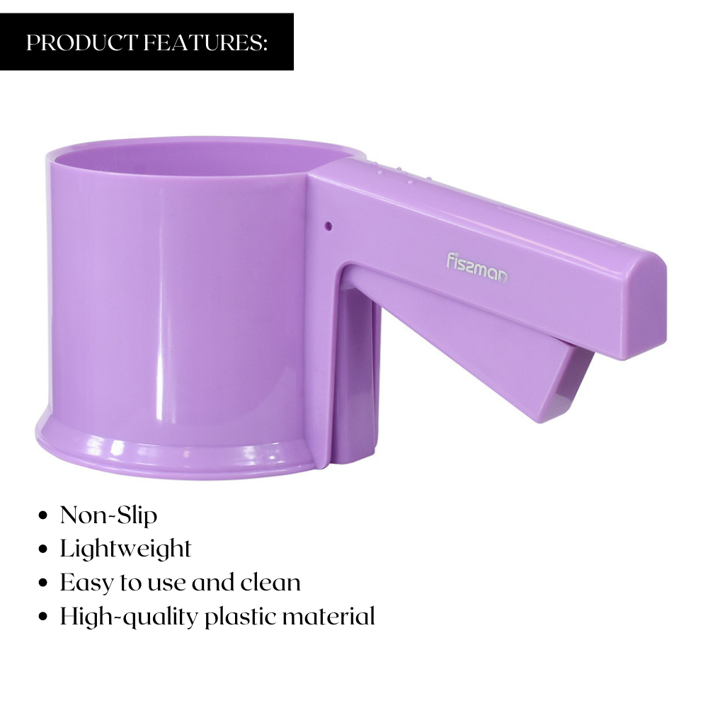 Fissman Plastic Mug Sifter and Flour Strainer Purple