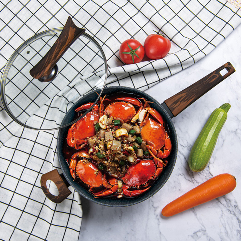 Fissman Wok Pan Capella 28x8.5cm/3.5LTR With Glass Lid (Aluminum With Non-Stick