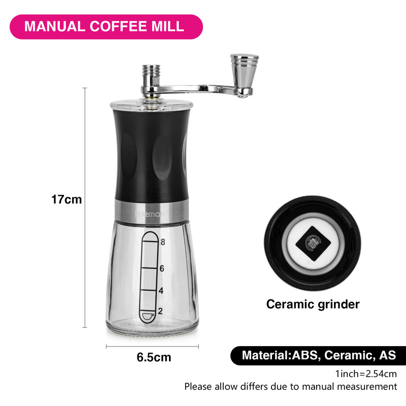 Fissman Coffee Mill 17cm (Abs Shell With Ceramic Grinder)