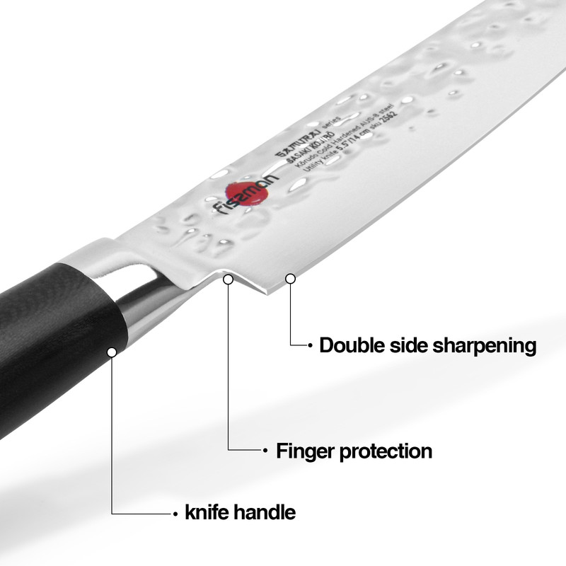 Fissman 5.5 Utility Knife Samurai Kojiro 14cm (Steel Aus-8)