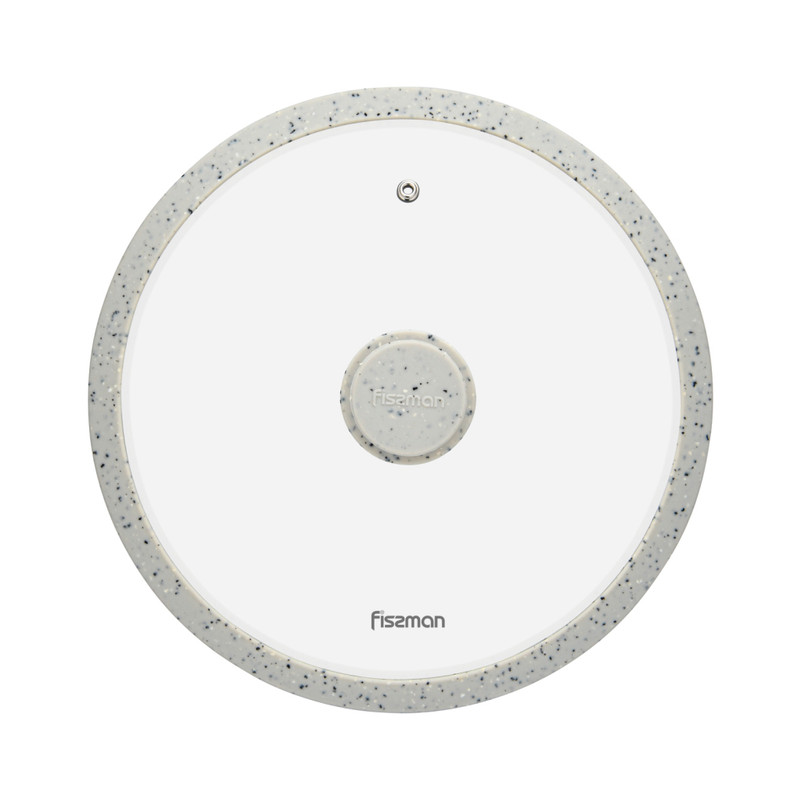 Fissman Lid Arcades 26cm With Light Grey Marble Silicone Rim (Glass)