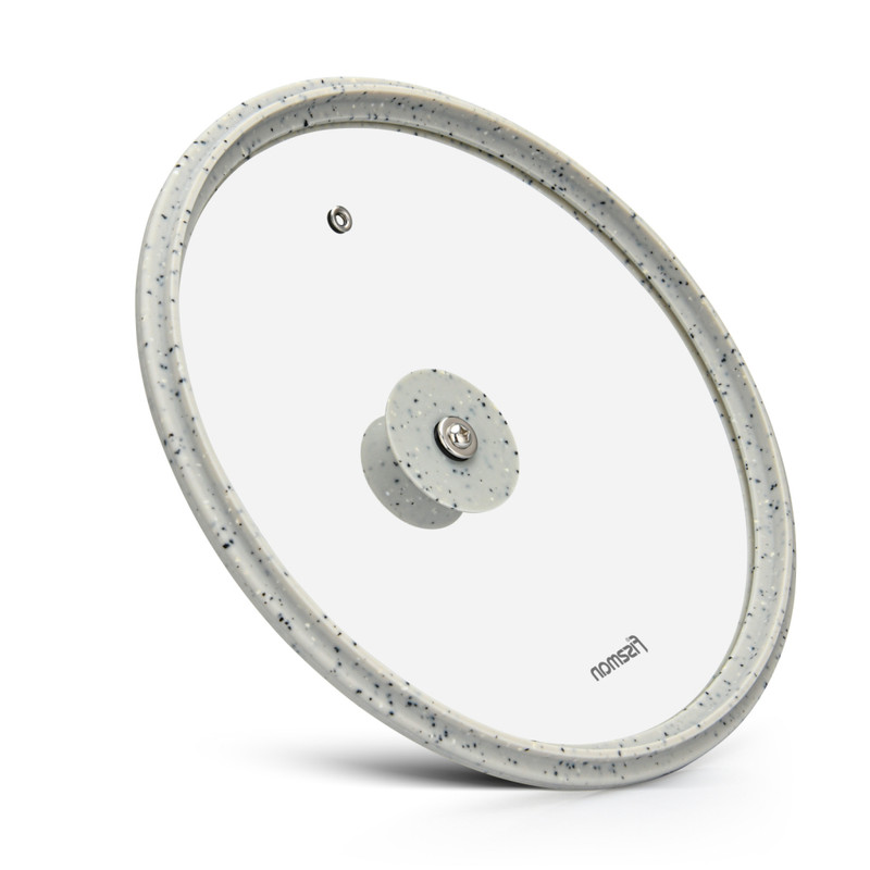 Fissman Lid Arcades 26cm With Light Grey Marble Silicone Rim (Glass)