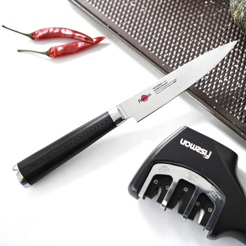 Fissman 4.5" Utility Knife Samurai Musashi 11cm (Steel Damascus)