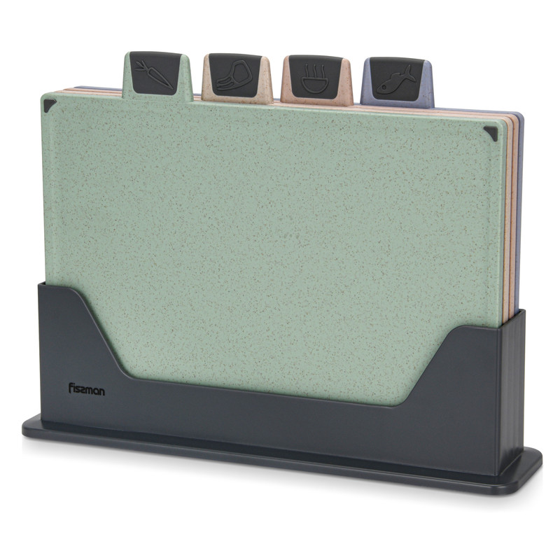 Fissman 4 Pcs Index Chopping Board Set 30x22.5cm (Plastic)