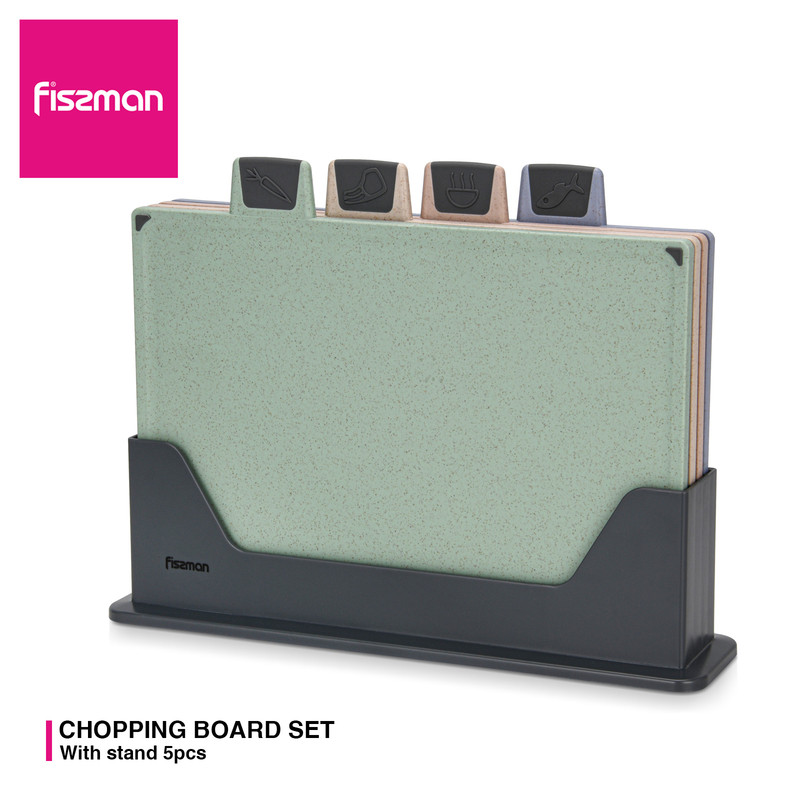 Fissman 4 Pcs Index Chopping Board Set 30x22.5cm (Plastic)