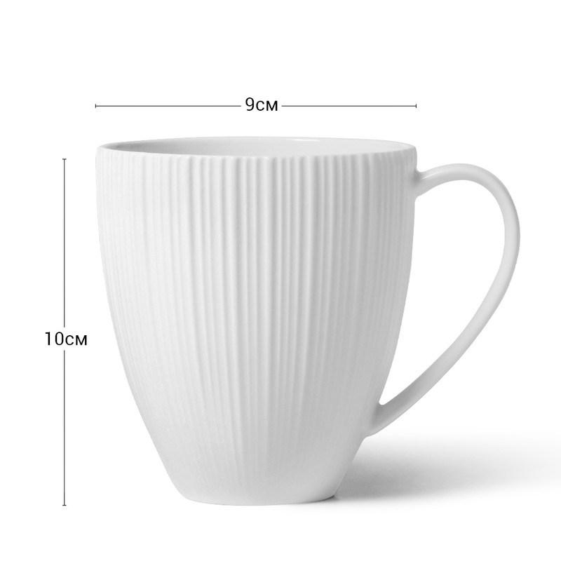 Fissman Set of 2 Mugs Elegance White 400ml (Porcelain)