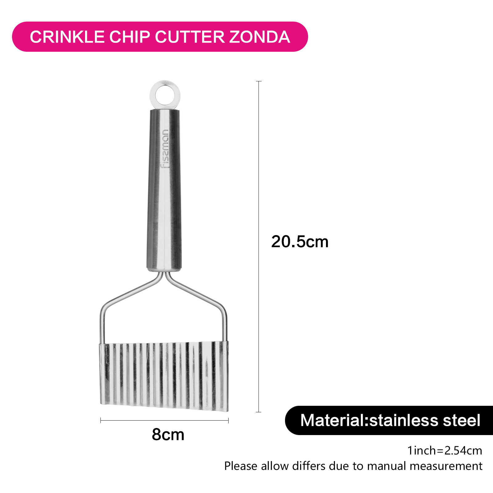 Fissman Crinkle Chip Cutter Zonda 20cm (Stainless Steel)
