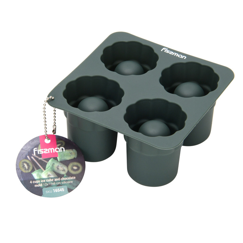 Fissman 4 Cups Ice Cube And Chocolate Mold 12x12x6cm (Silicone)