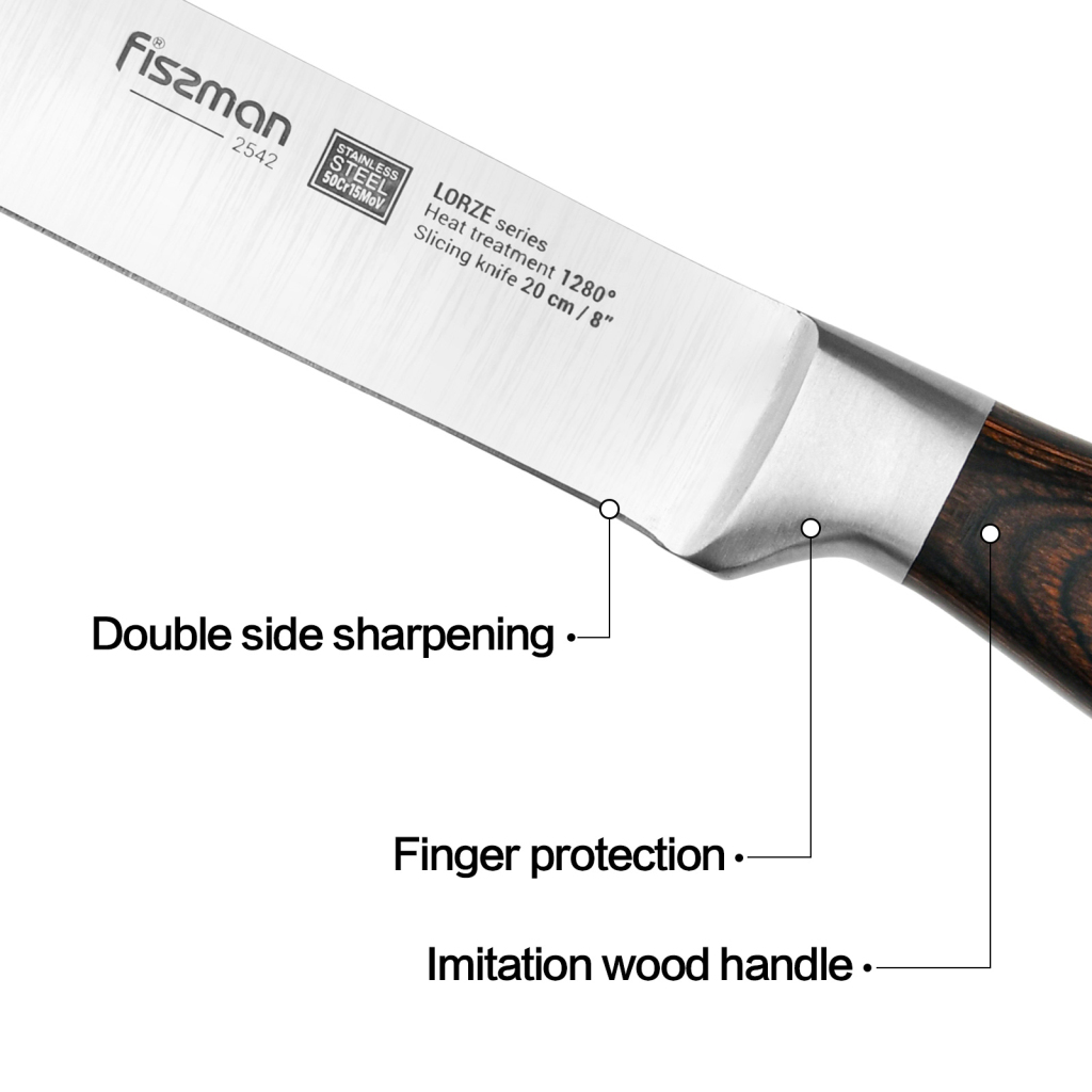 Fissman  8" Slicing Knife Lorze 20cm (50cr15mov Steel)