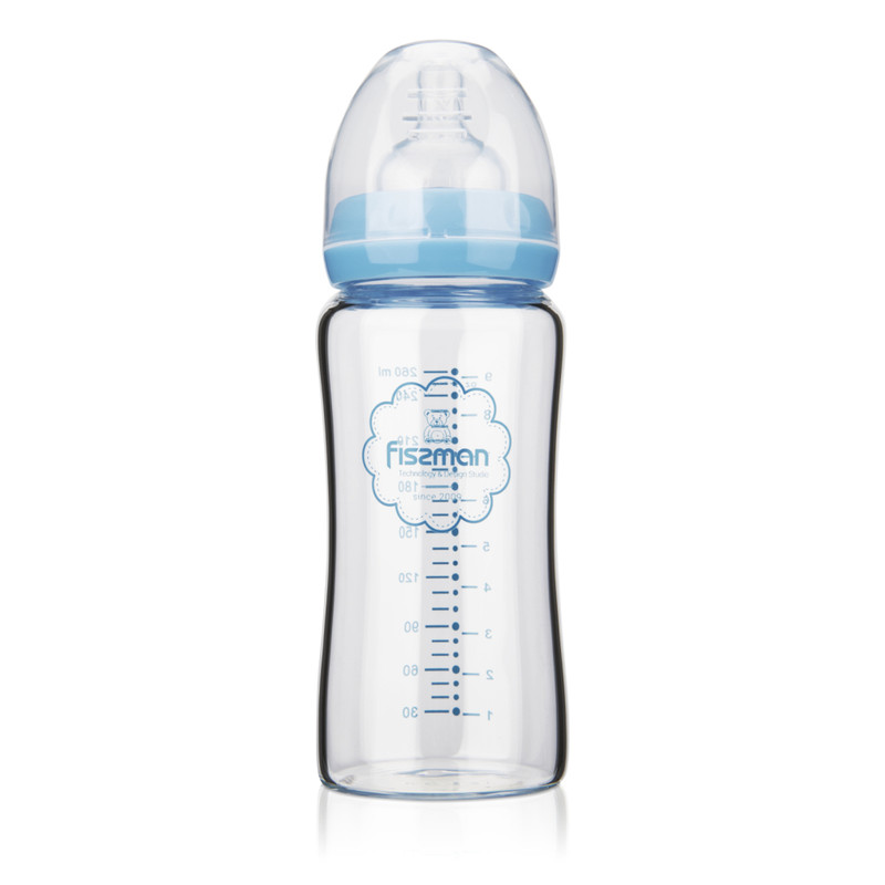 Fissman Feeding Bottle With Wide Neck 260ml (Borosilicate Glass)