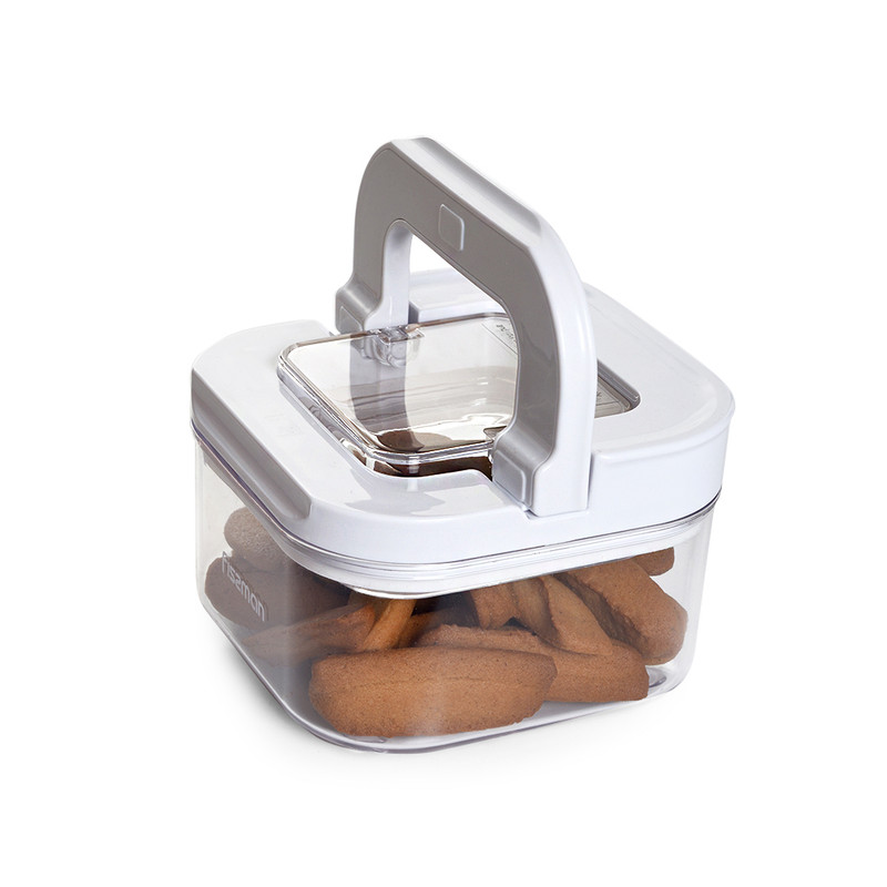 Fissman Square Flip Lock Food Storage Container 11x11x7cm/450ml (Plastic)