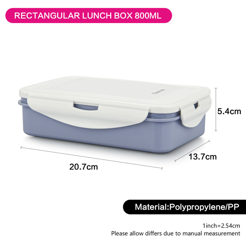 Fissman Rectangular Lunch Box 20.7x13.5x5cm/800ml Blue (Plastic)