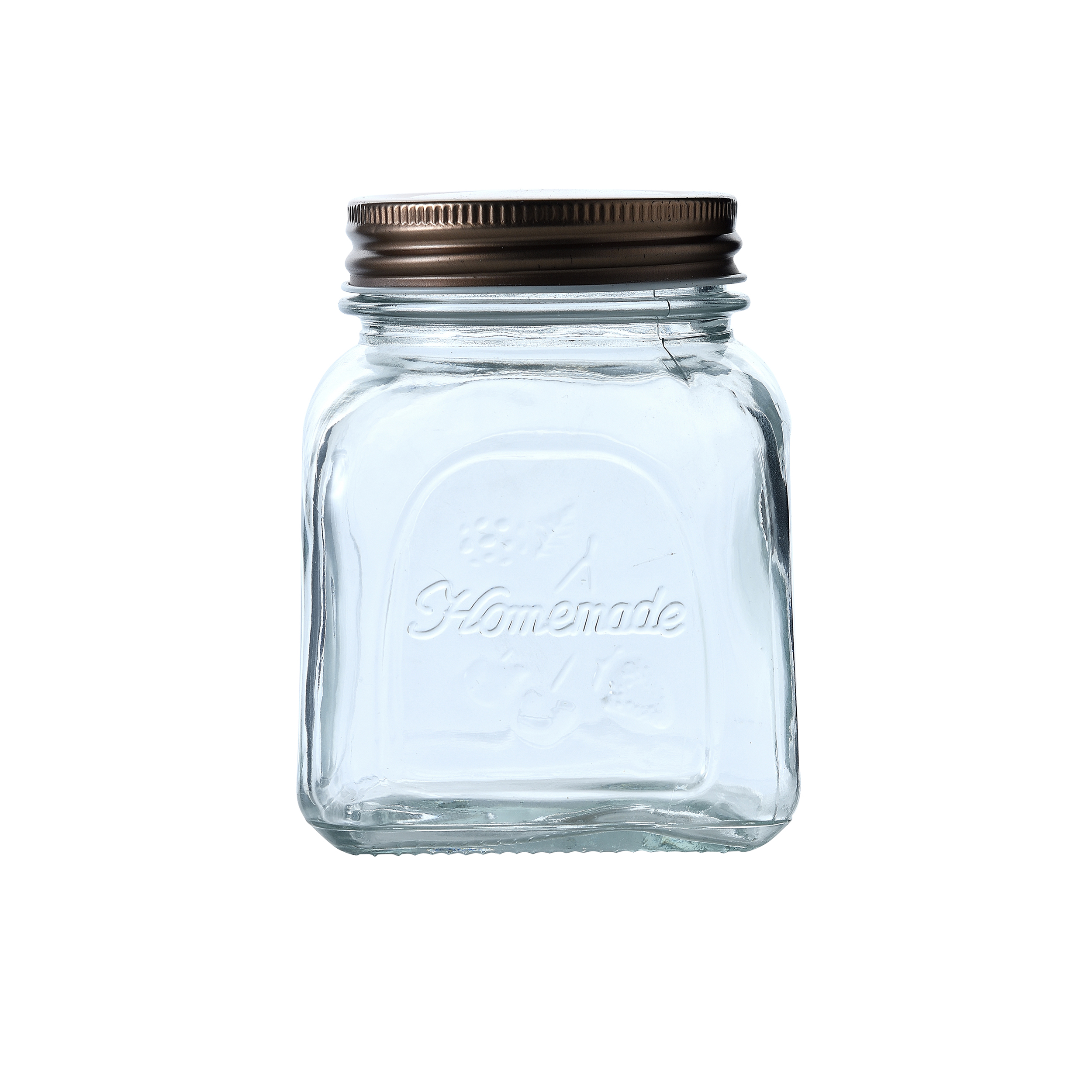 Round Screw Shape Jar Glass Food Storage Container With Stackable Lid 500ML