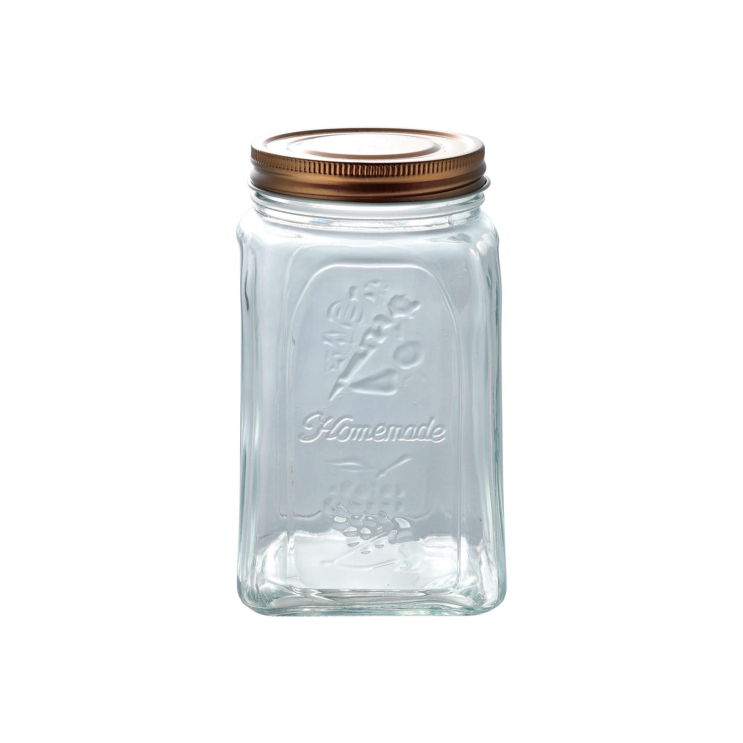 Round Screw Shape Jar Glass Food Storage Container With Stackable Lid 1.0 L