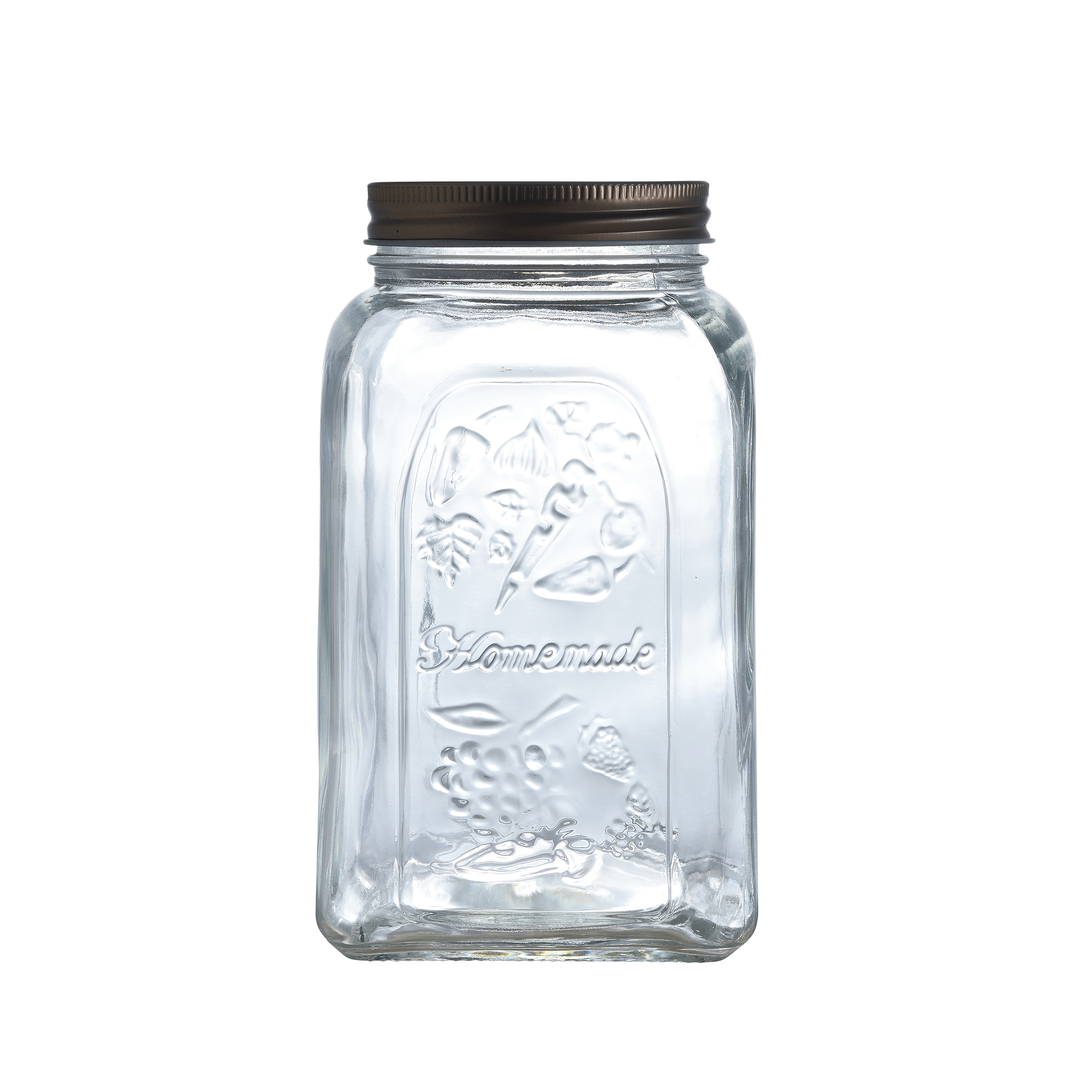 Round Screw Shape Jar Glass Food Storage Container With Stackable Lid 1.5 L