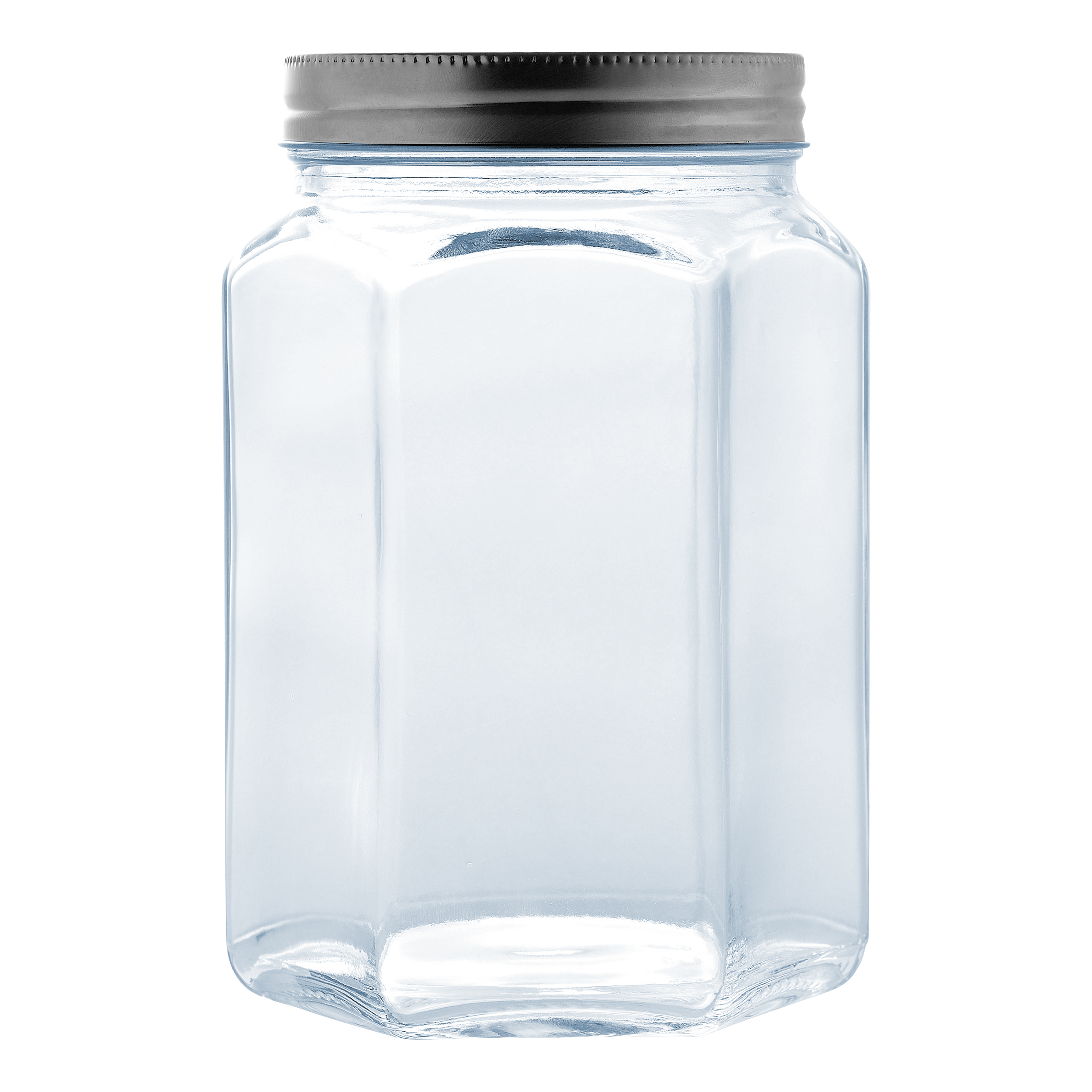 Round Screw Shape Jar Glass Food Storage Containers With Stackable Lid 1.1L