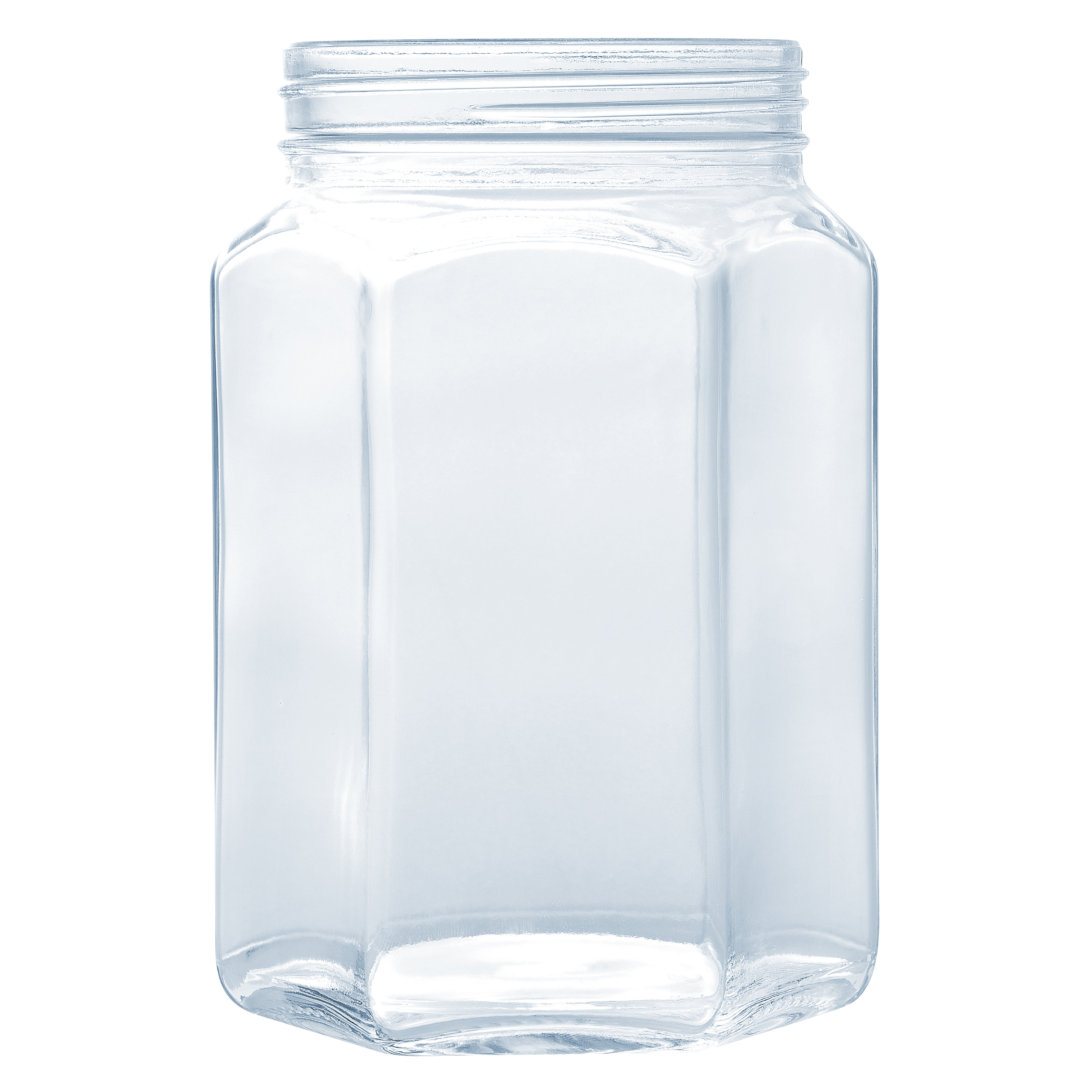 Round Screw Shape Jar Glass Food Storage Containers With Stackable Lid 1.1L