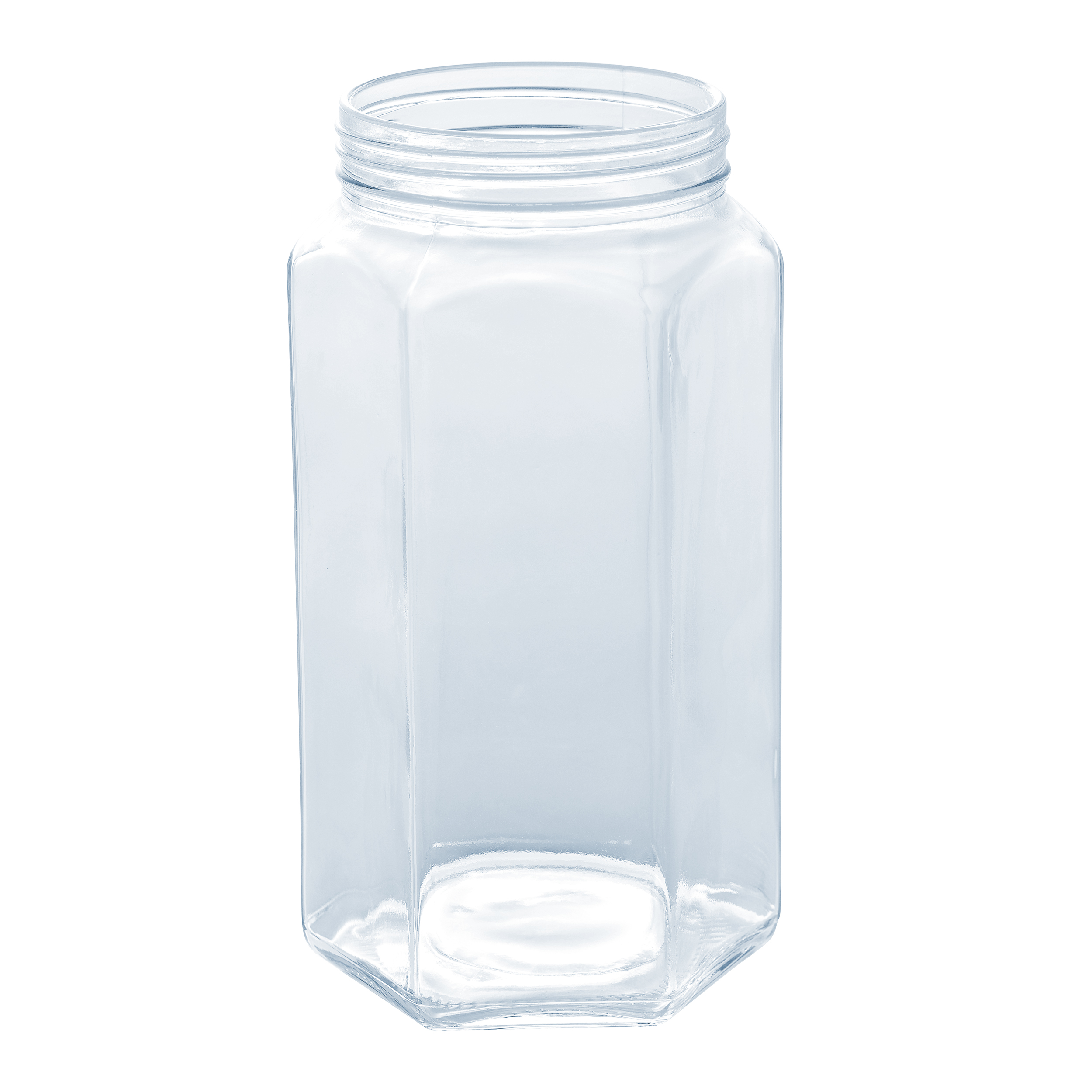 Round Screw Shape Jar Glass Food Storage Containers With Stackable Lid 1.5L