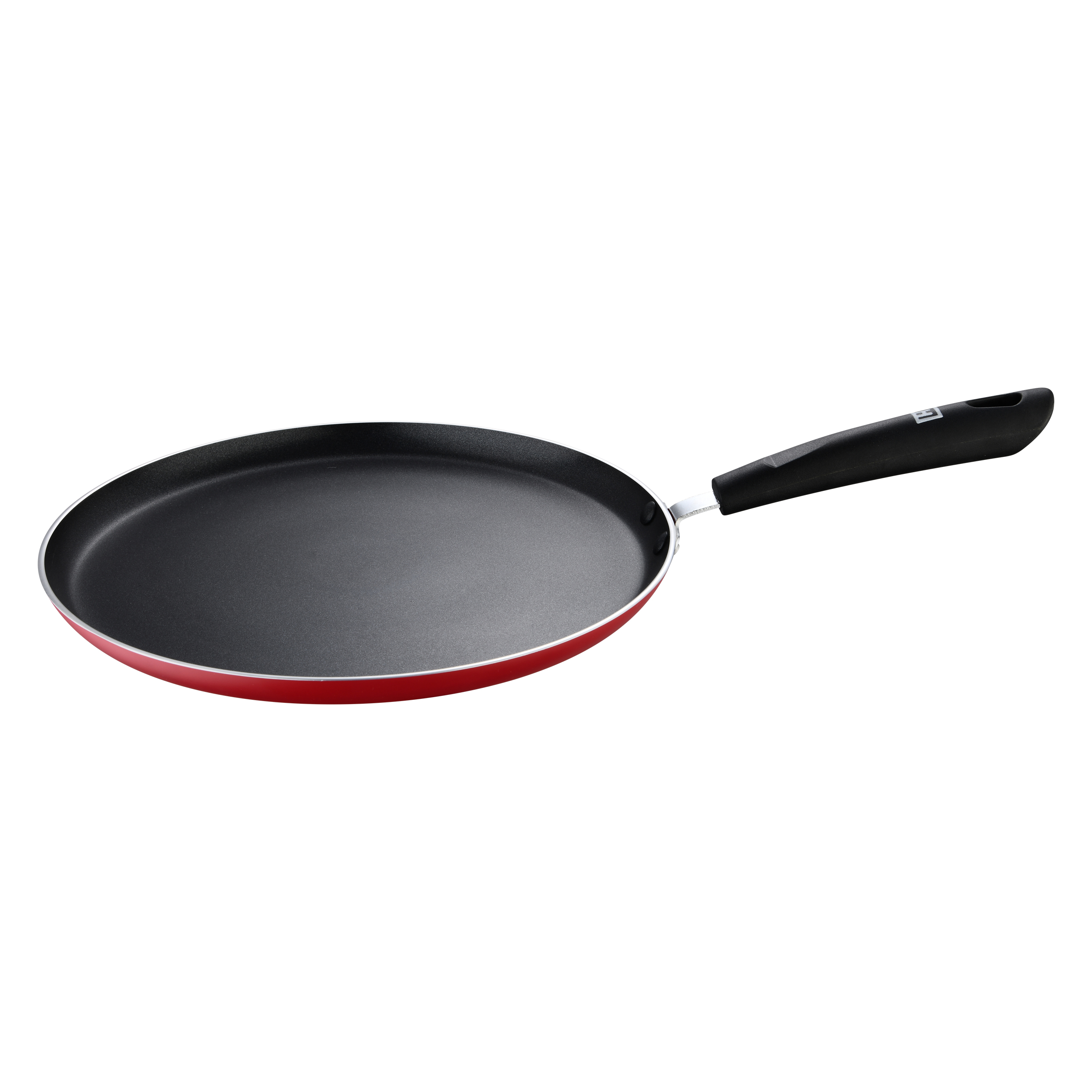 Flat Tawa Press Aluminium 29X2.0 Cm Non Stick Coating Black/Red Color