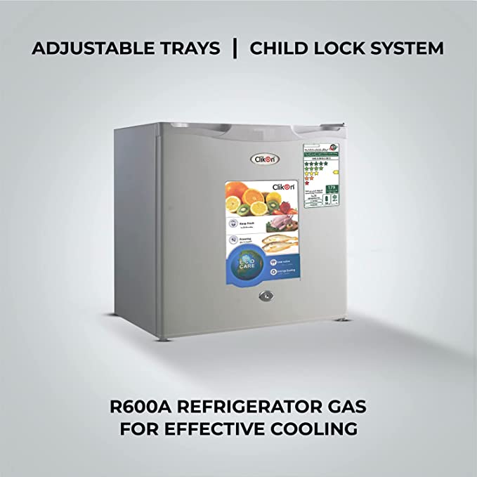 Clikon – 48 Liter Mini Refrigerator / Fridge, Single Door, Grey - CK6002