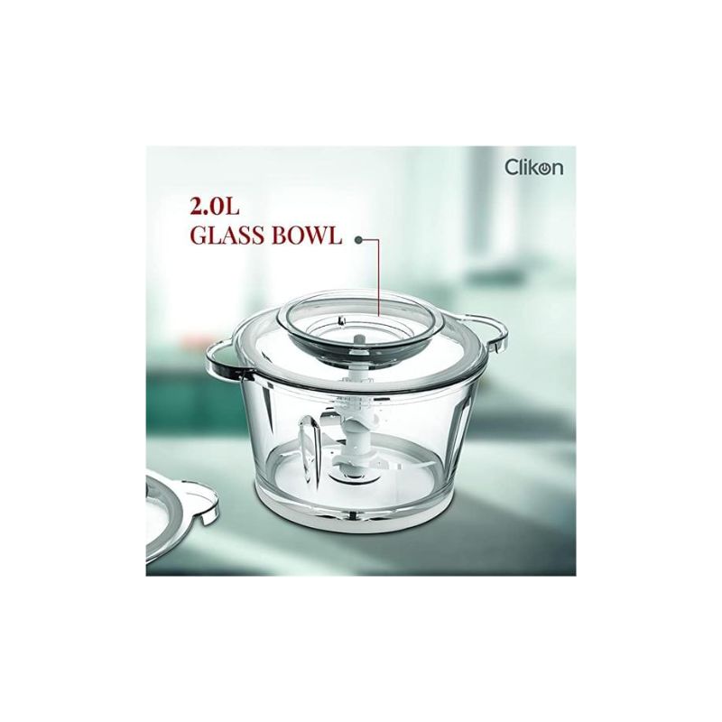 Clikon 2 Litre Electric Food Chopper/Meat Processor with Garlic Skin Peeler