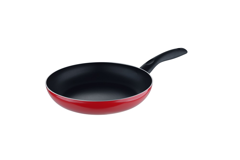 Frypan Press Aluminium 26X5.0 Cm Induction Base Ergonomic Handle Black/Red