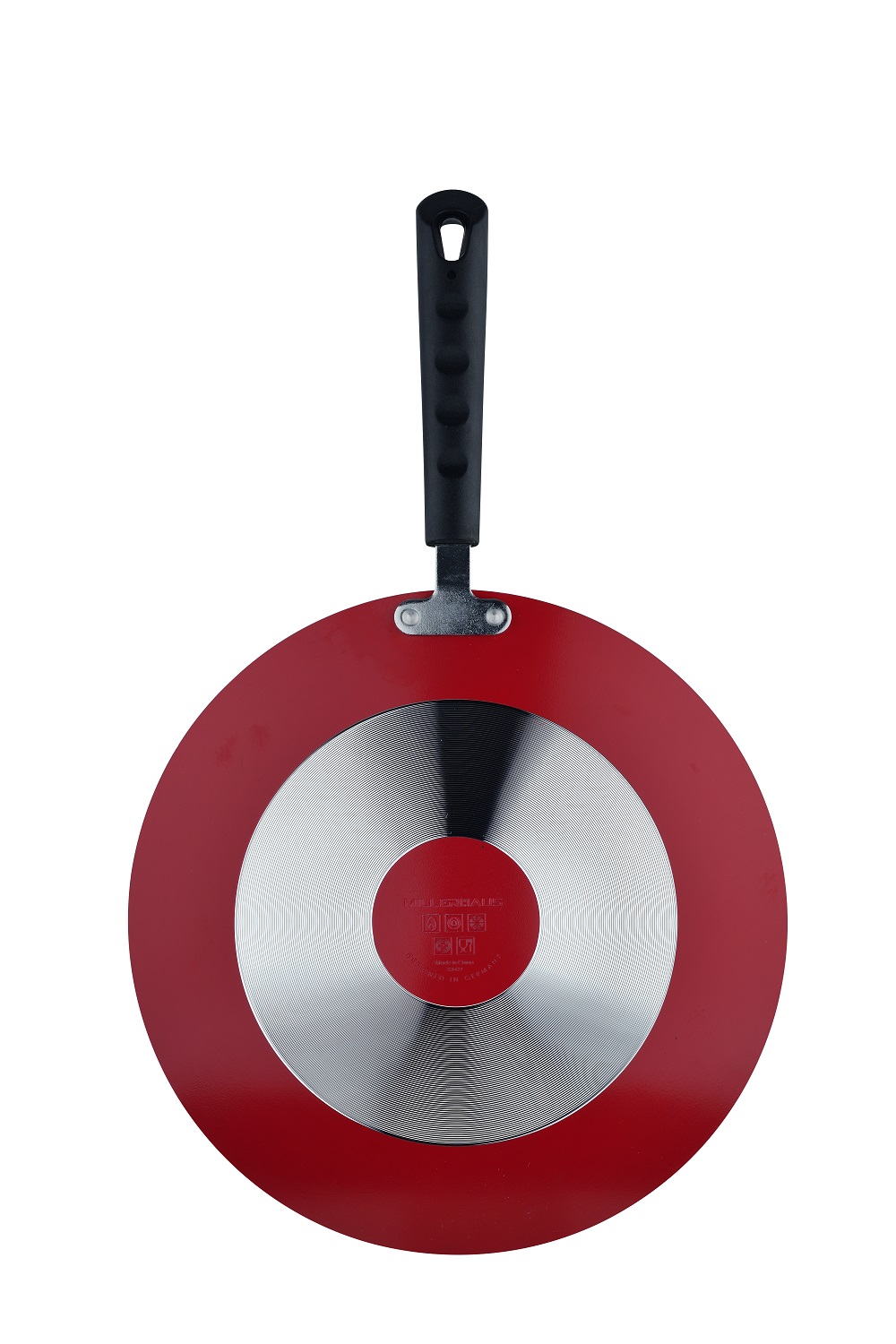 Concave Tawa Press Aluminium 28 Cm Non Stick Coating Black/Red Color