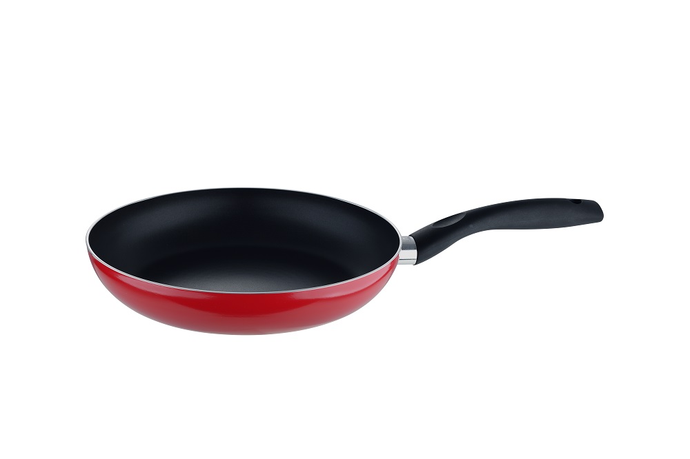 Frypan Press Aluminium 26X5.0 Cm Induction Base Ergonomic Handle Black/Red