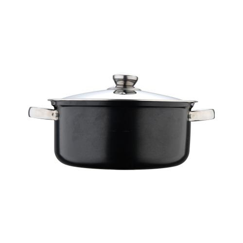 6PC Cookware Set Carbon Steel Non-Stick Coating Black/Silver Color Set Include 1