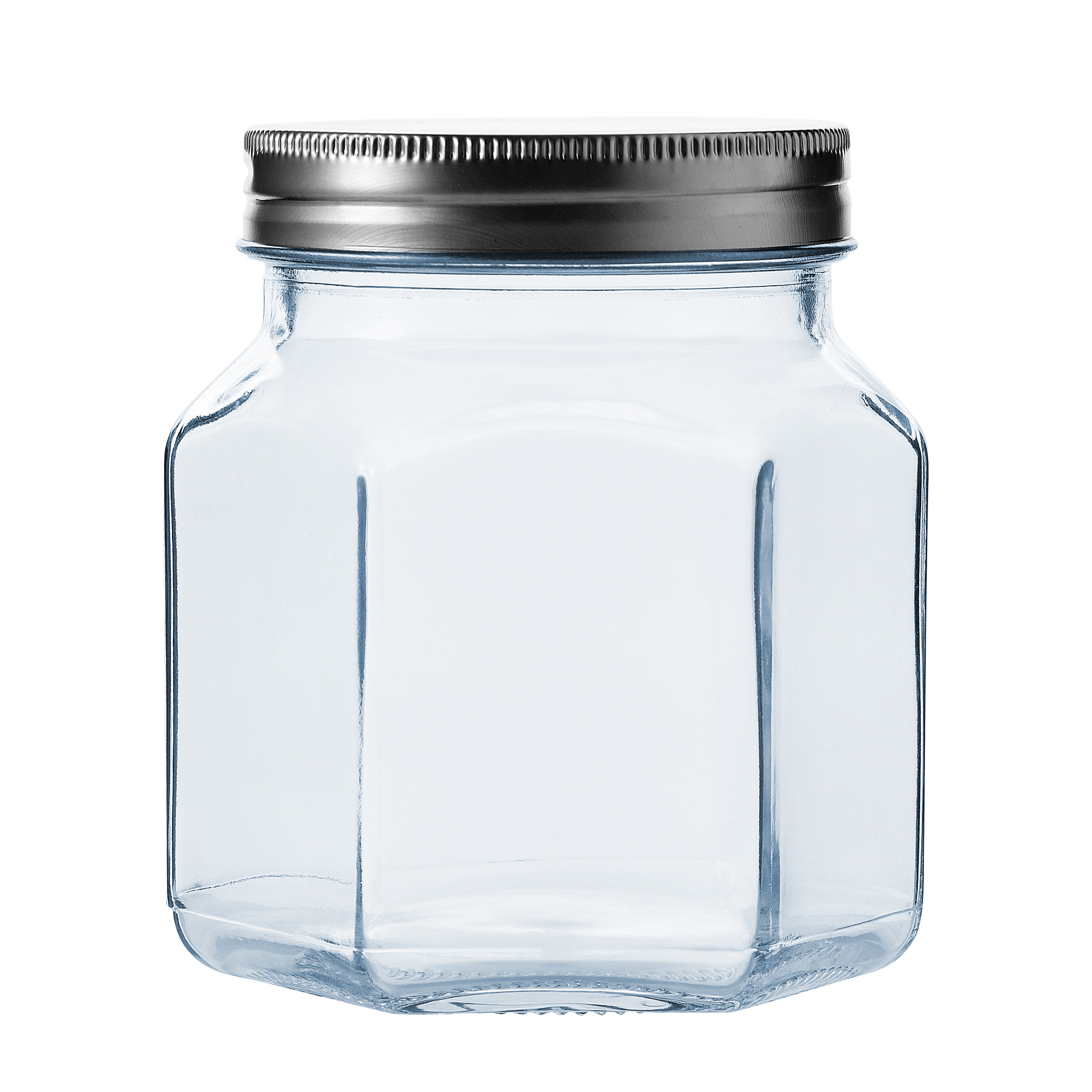 Round Screw Shape Jar Glass Food Storage Container With Stackable Lid 490 ML