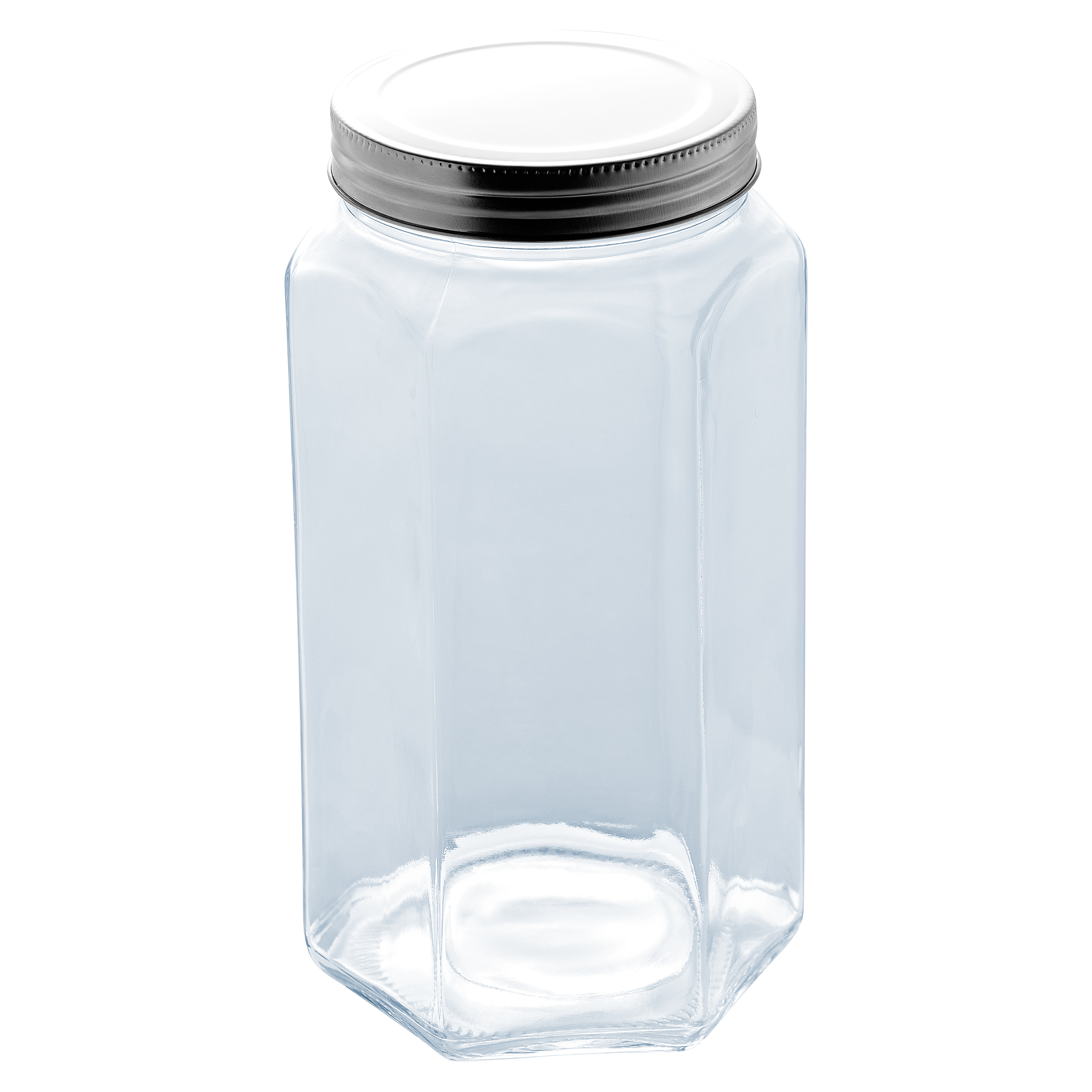 Round Screw Shape Jar Glass Food Storage Containers With Stackable Lid 1.5L