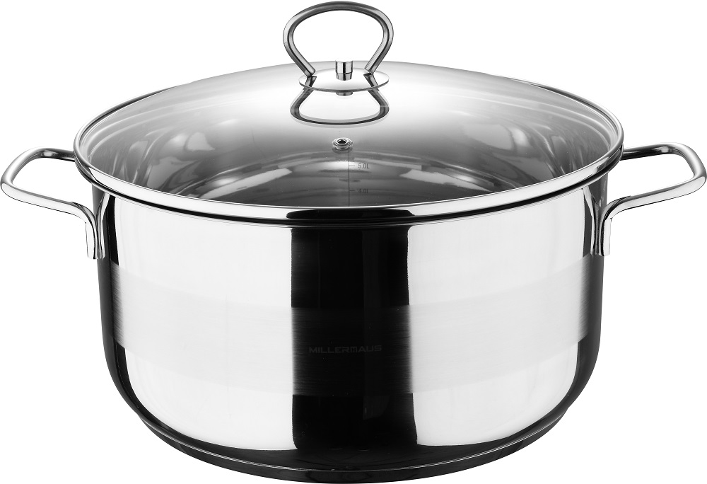 Casserole With Lid Stainless Steel 28X14 Centimeter 7.0 Litre Silver Color