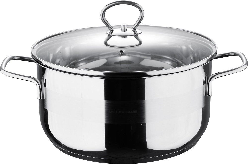 Casserole With Lid Stainless Steel 24X12 Centimeter 4.5 Litre Silver Color