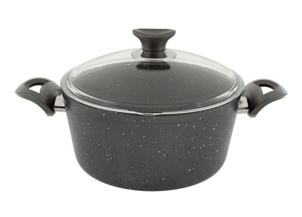 Quantum Series 7 Pcs Granite Cookware Set Black Color