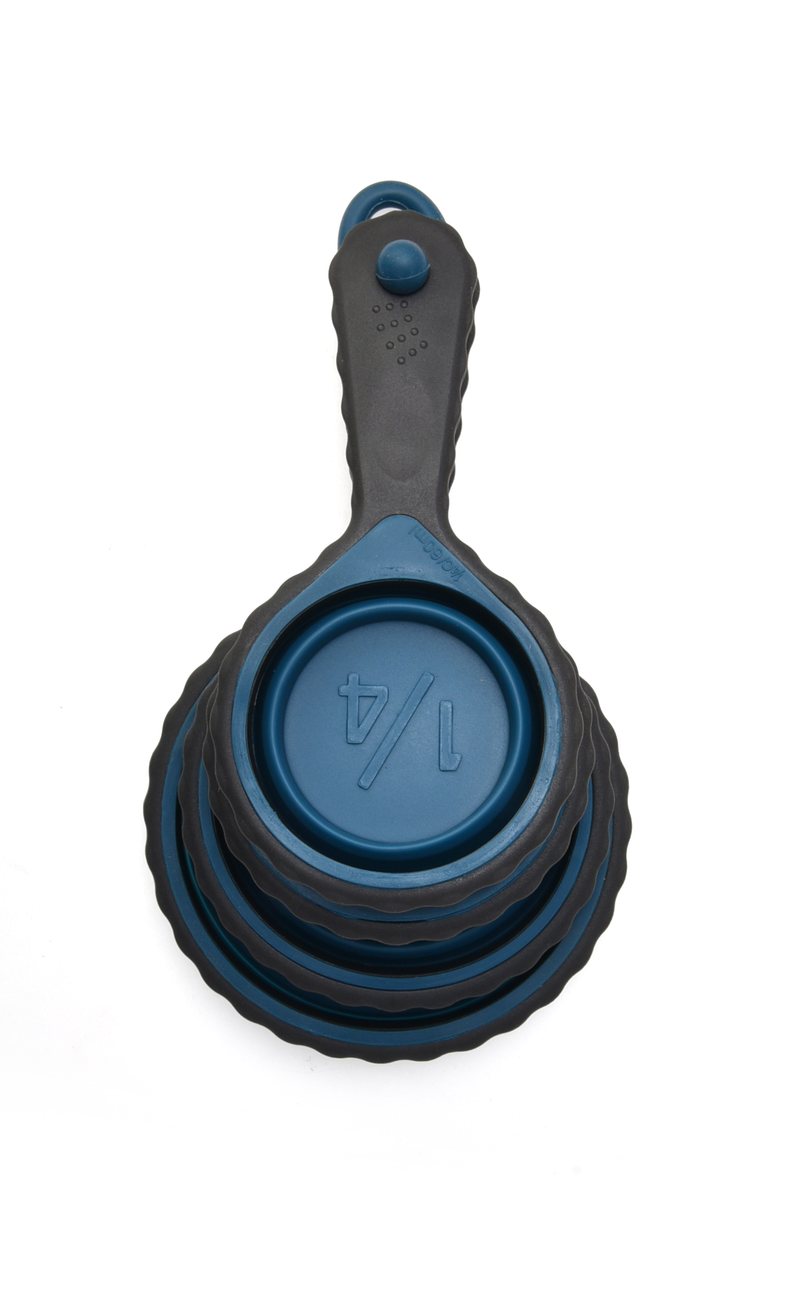 4pcs Silicone Foldable Measuring Cups Set Blue/Grey Color 20X10.8X5.5 Cm