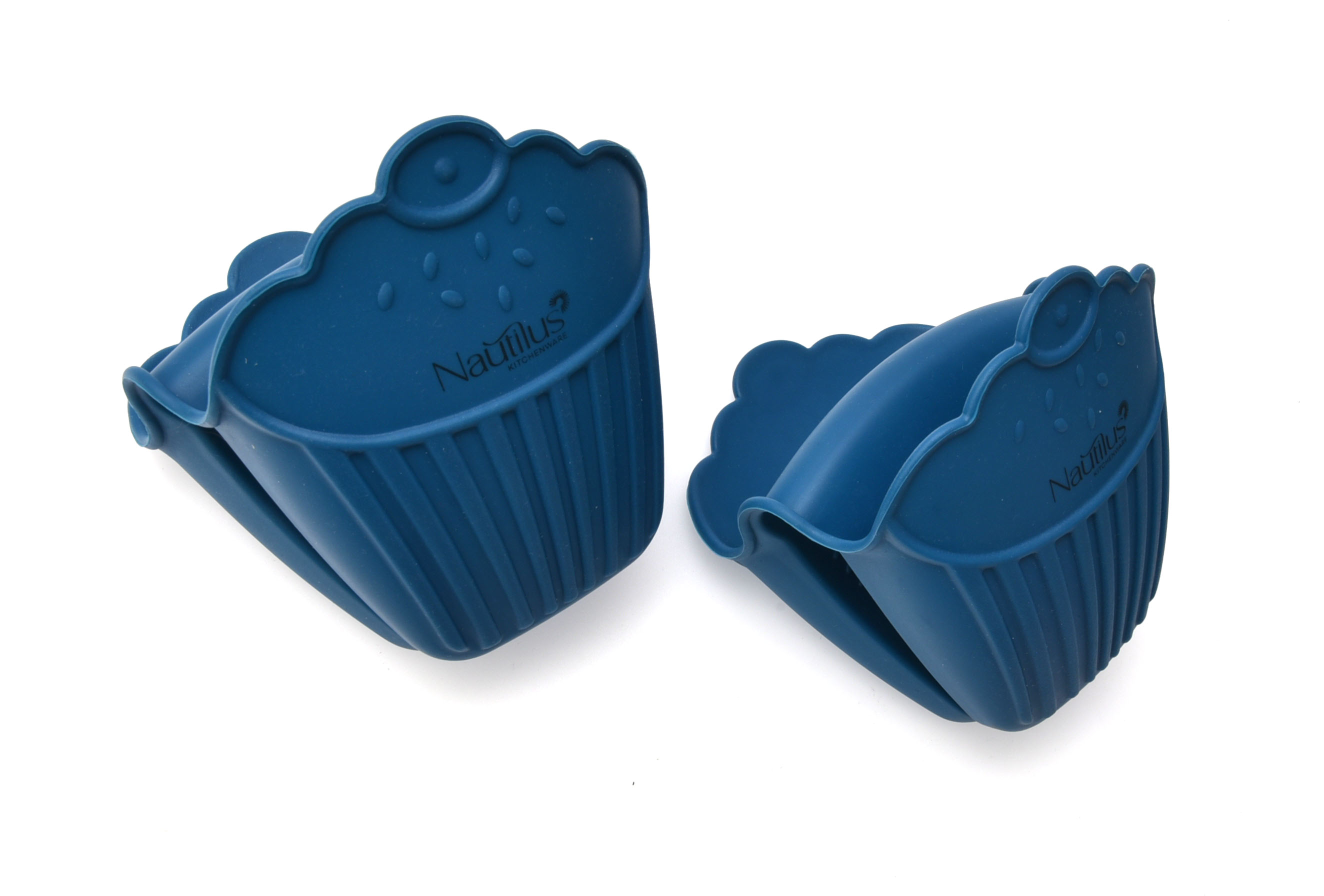 2pcs Silicone Mitts Blue Color 10.5X10.5X1 Cm