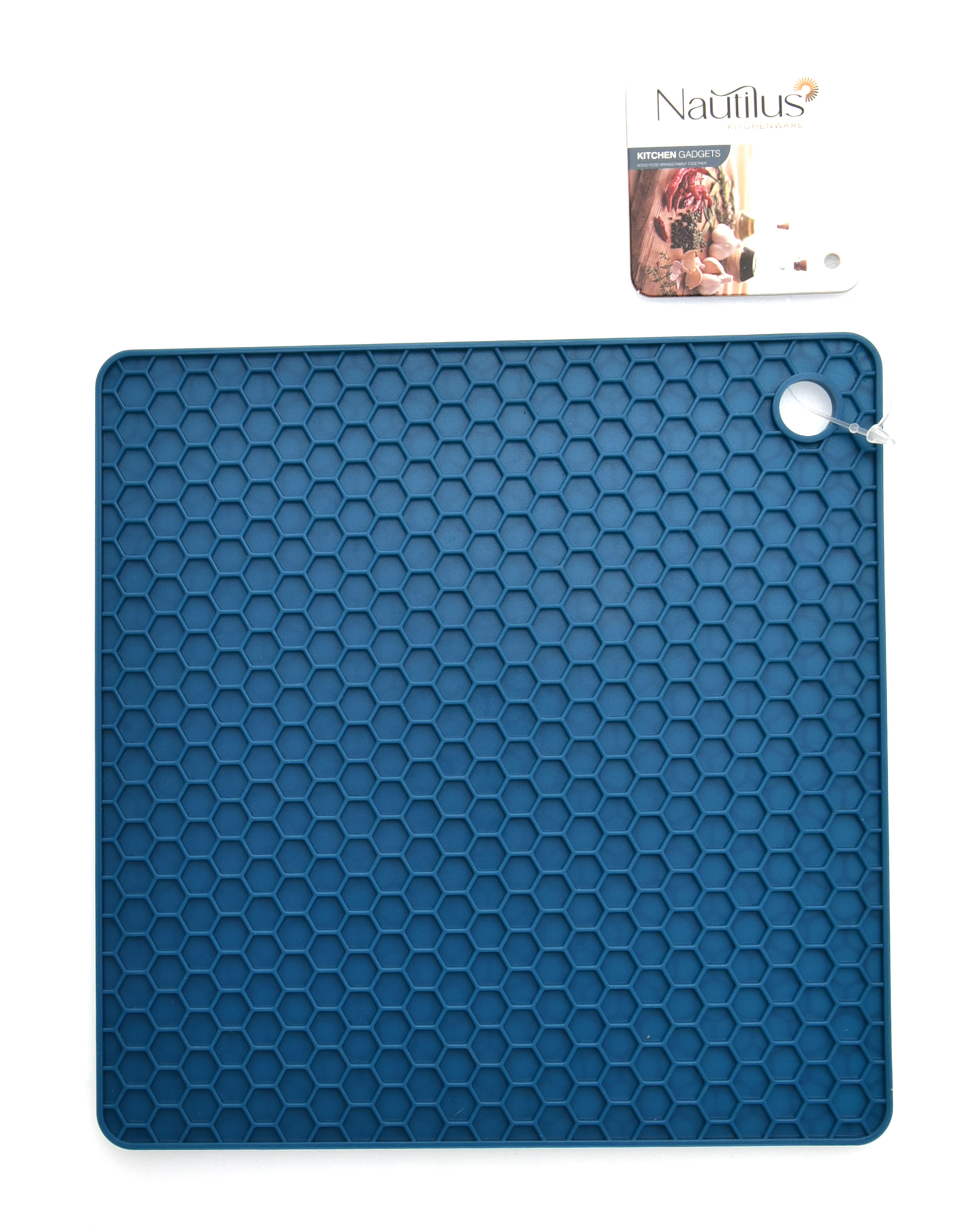 Silicone Square Tablemat Blue Color 17X17X0.6 Cm