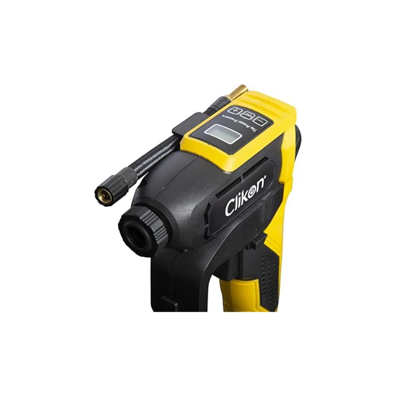 Clikon 12v 1300 mAh Rechargeable Tyre Inflator - with LCD Display, LED Light
