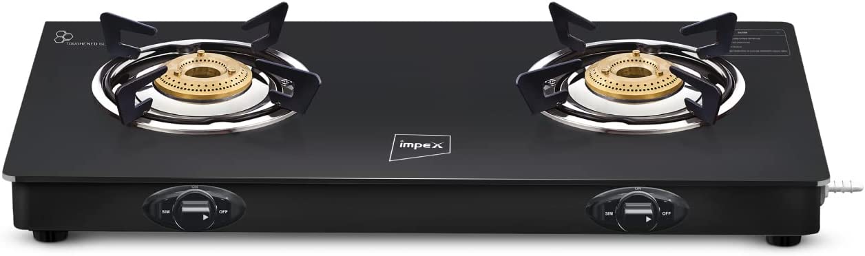 Impex Spectra 2B Ignite Glass Top 2 Burner Stove (Black)