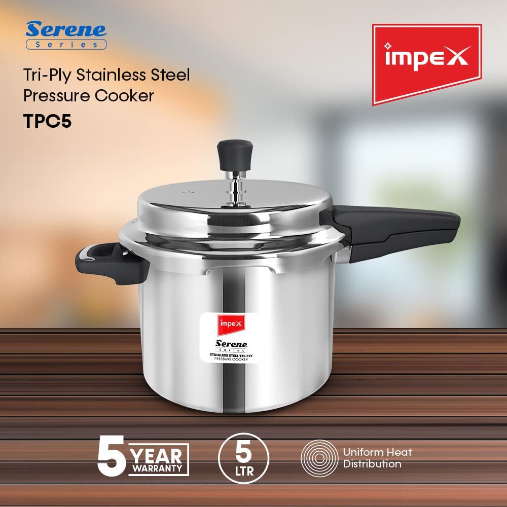 IMPEX TPC5 STAINLESS STEEL TRY-PLY PRESSURE COOKER