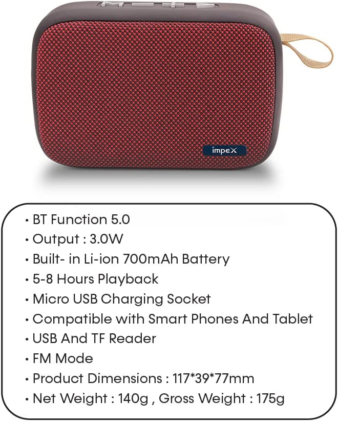 Impex BLUE BLAST 700mAh 3.0W Bluetooth Speaker (Multicolor)