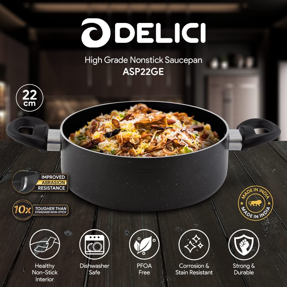 DELICI ASP22GE NONSTICK SAUCEPAN 22CM