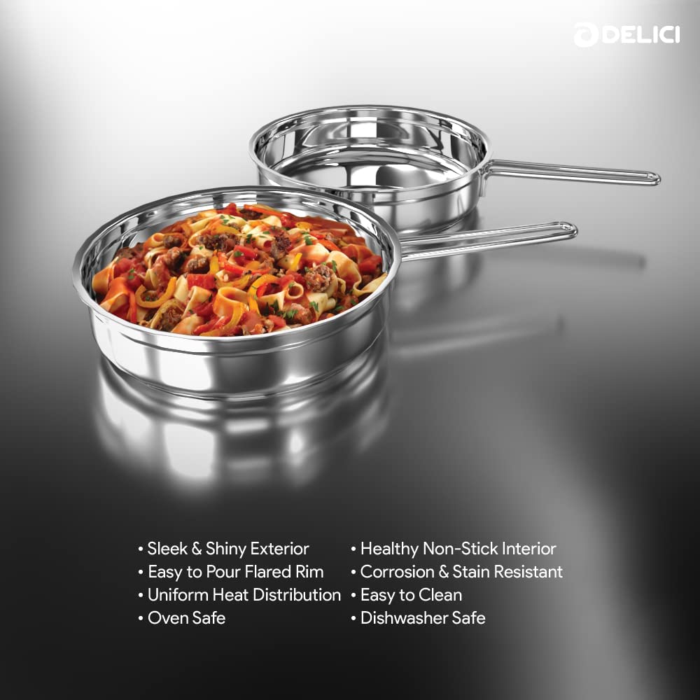DELICI DFP 2428W STAINLESS STEEL FRYPAN SET 2PCS