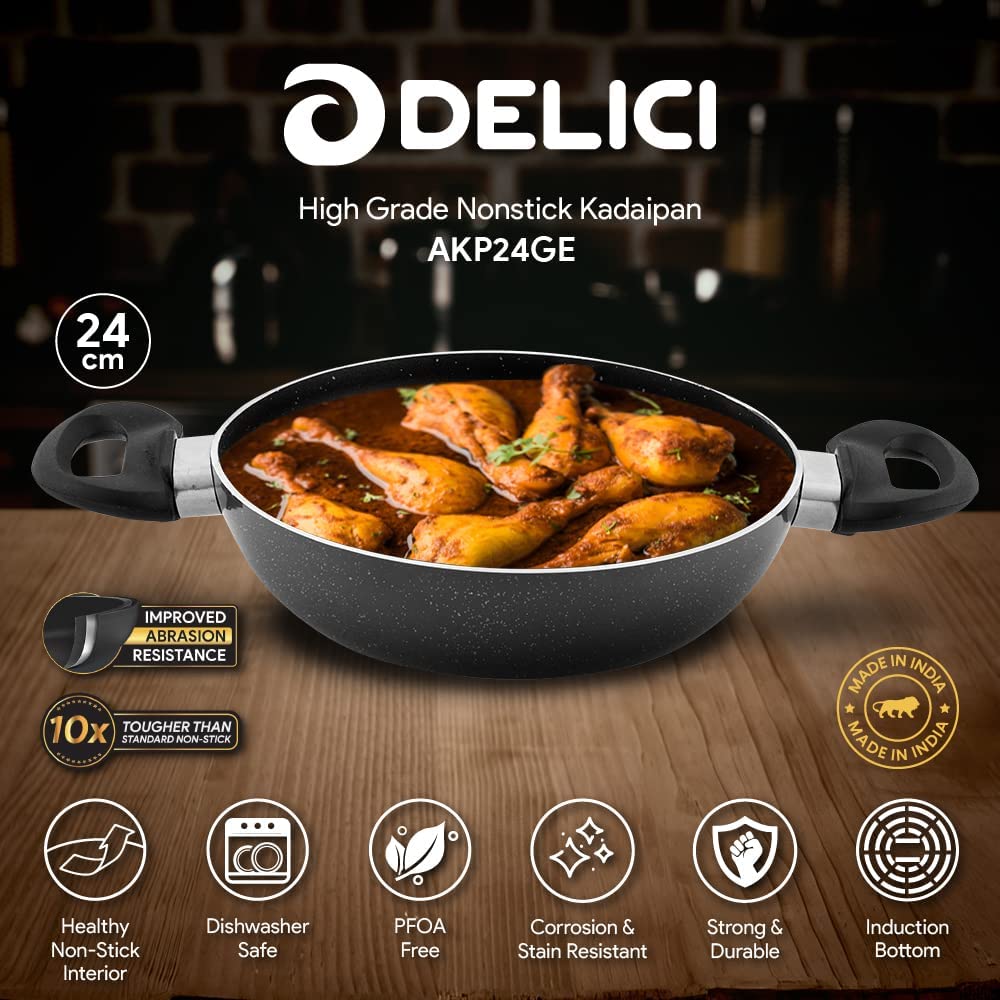 DELICI AKP24GE NONSTICK KADAI PAN 24CM