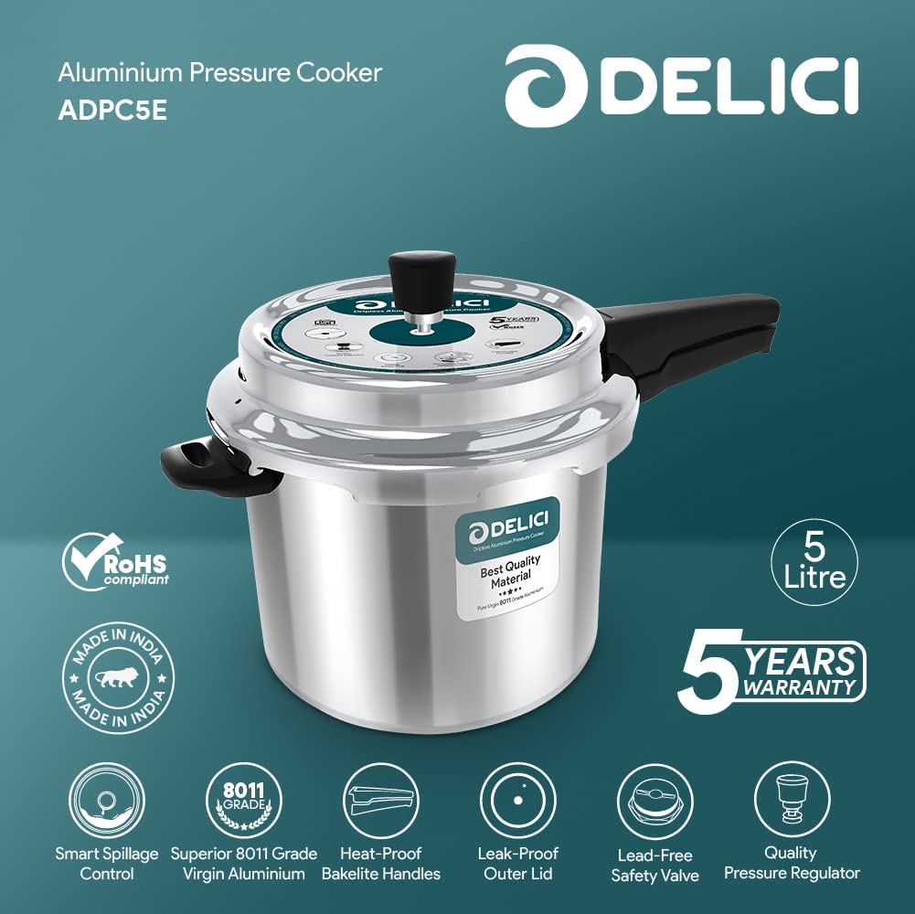  DELICI ADPC5E DRIPLESS ALUMINIUM PRESSURE COOKER