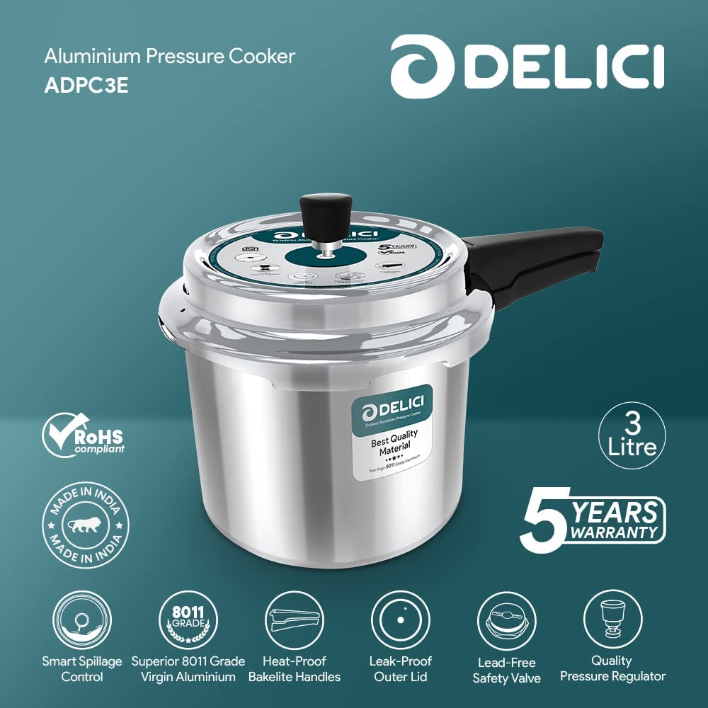  DELICI ADPC3E DRIPLESS ALUMINIUM PRESSURE COOKER